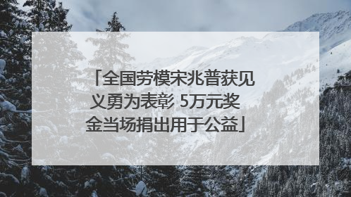 全国劳模宋兆普获见义勇为表彰 5万元奖金当场捐出用于公益